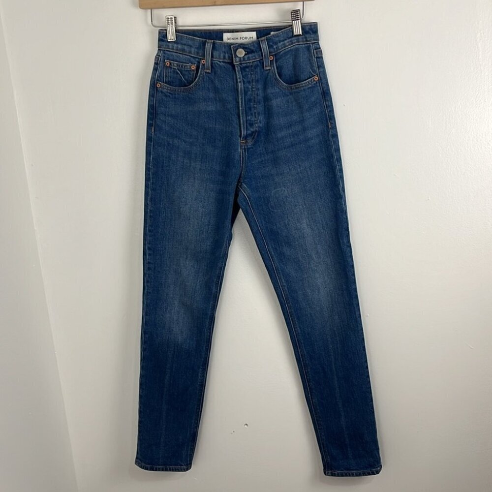 Denim Forum The Yoko High Rise Slim Button-Fly Jean - Picture 2 of 8